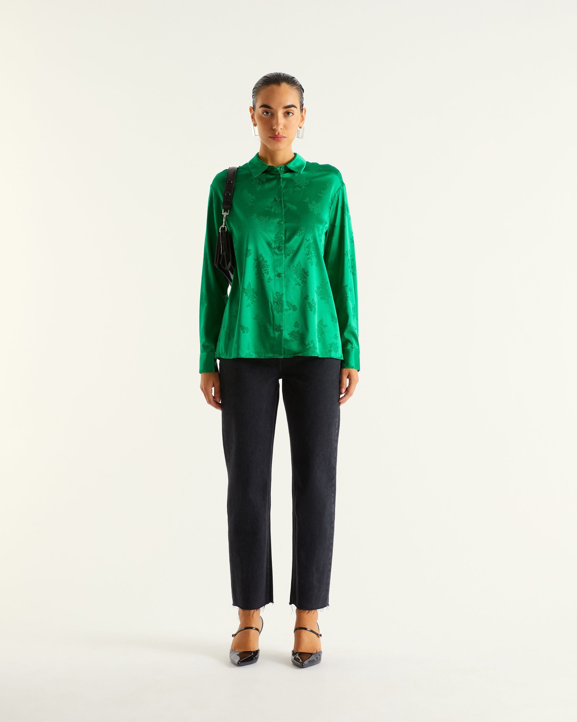 VERT JACQUARD / DJV / QTY : 5 / Chemisier Suzanna - Vert Jacquard