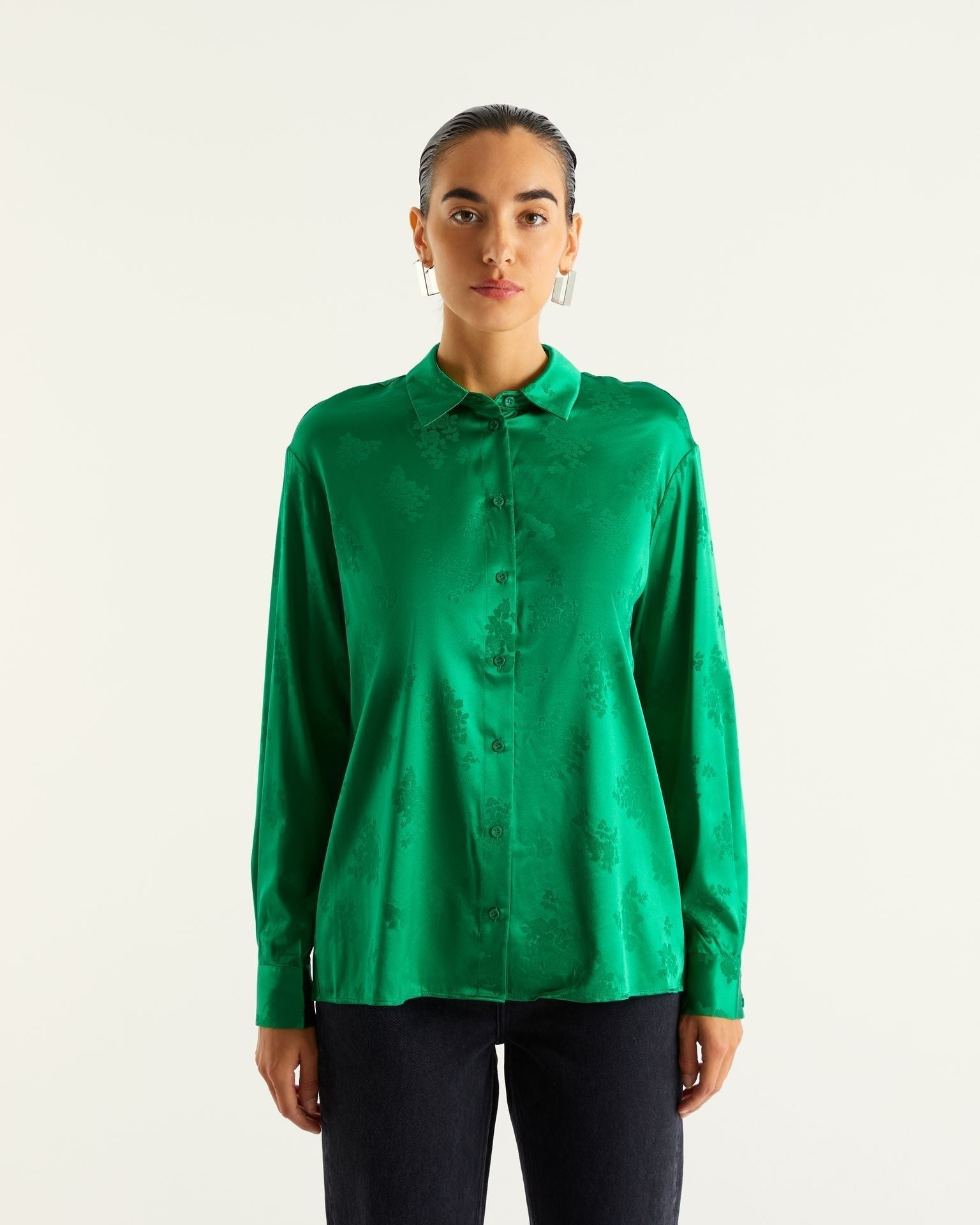 VERT JACQUARD / DJV / QTY : 5 / Chemisier Suzanna - Vert Jacquard