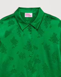 Chemise Suzanna en soie - Green Jacquard