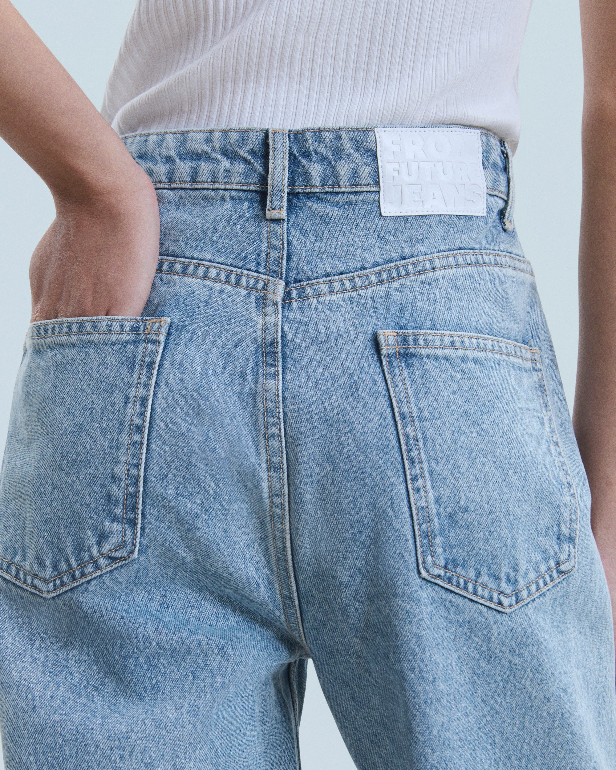 Pantalon droit Joseph en denim - Bleu Clair