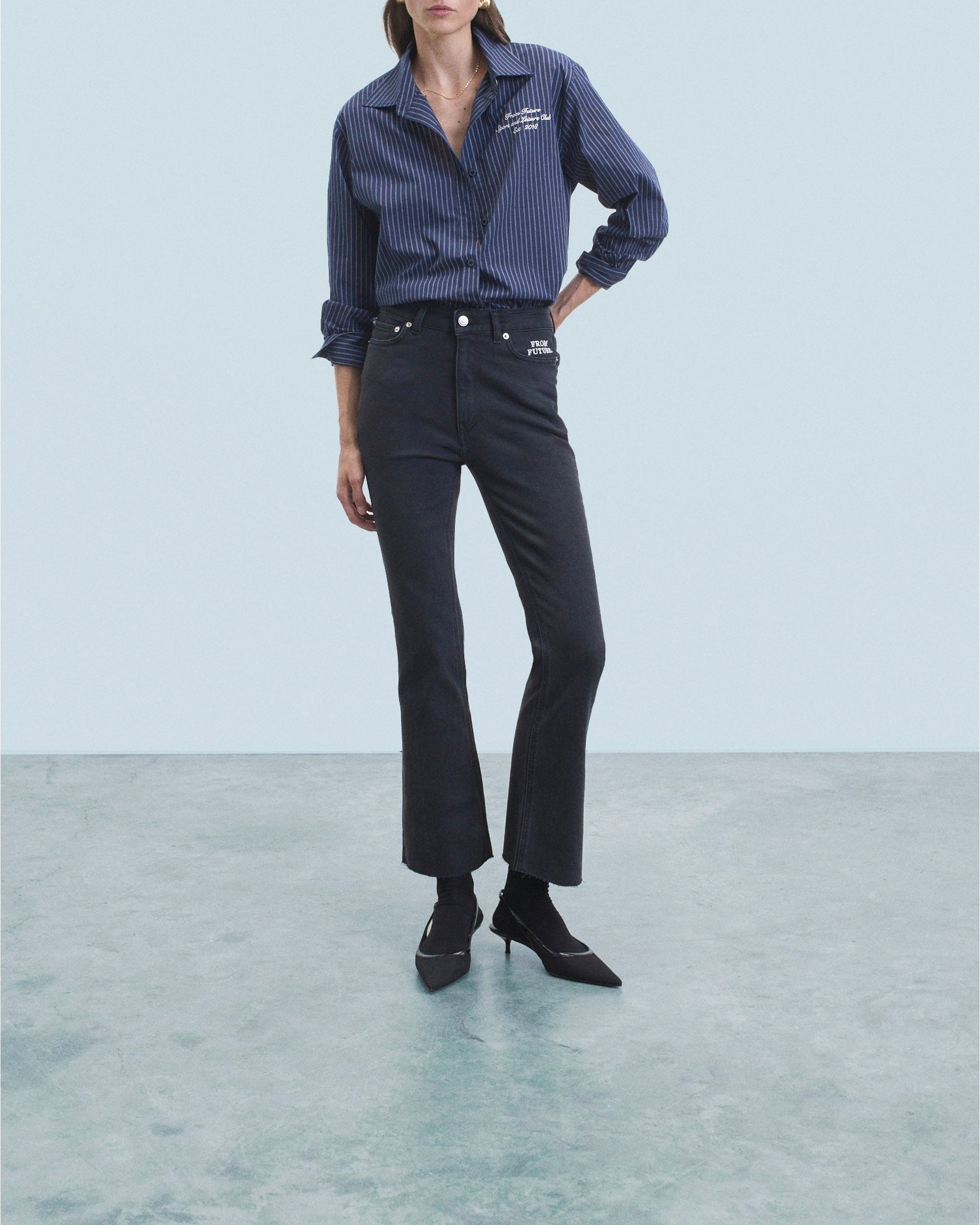 Jude bootcut trousers in denim - Black