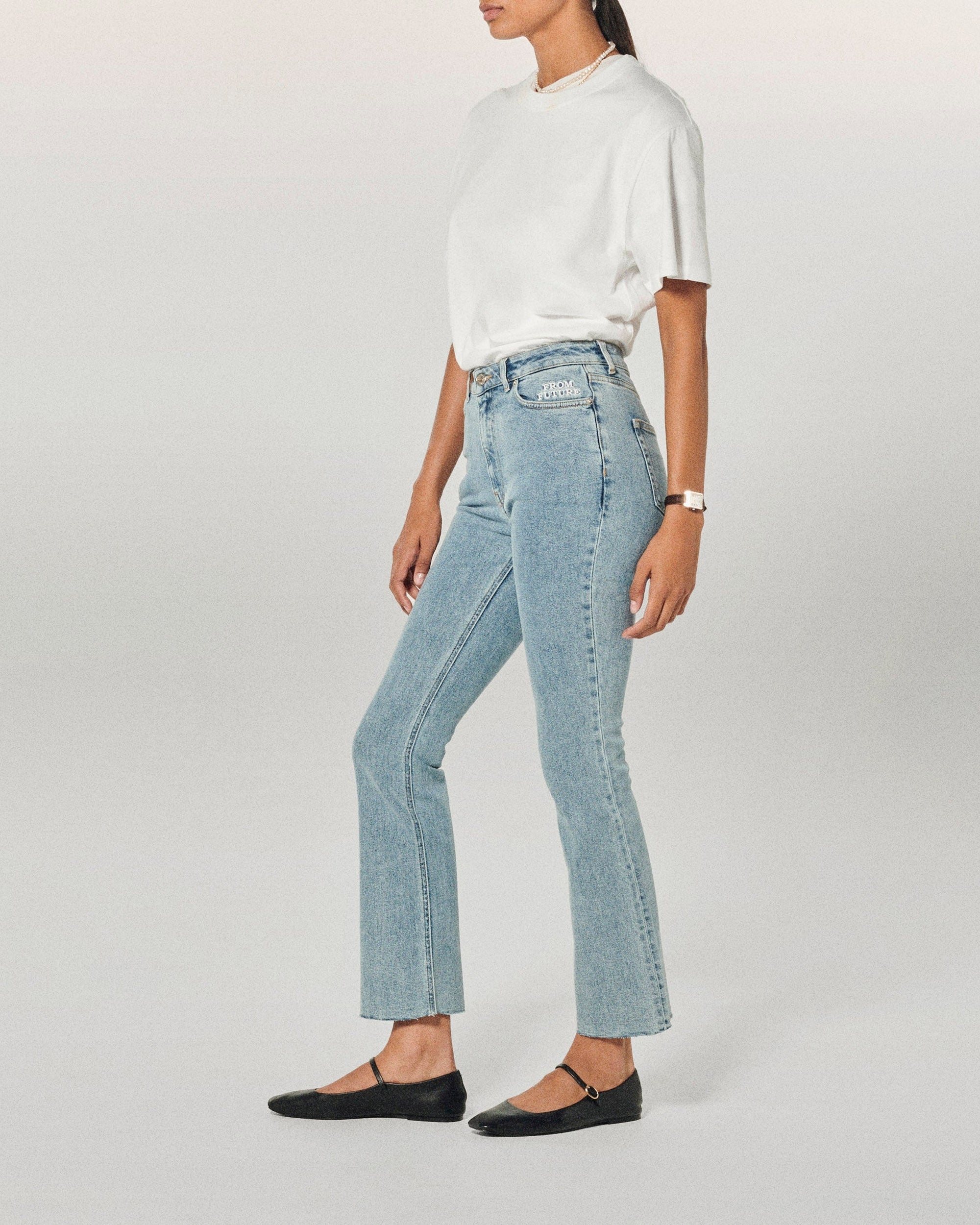 Pantalon bootcut Jude en denim - Bleu Clair