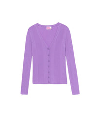 POWER PURPLE / DJV / QTY : 0 / Pull Cardigan À Côtes - Power Purple