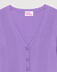 ZZ HORS LIGNE Cardigan côtelé en laine mérinos - Power Lilac