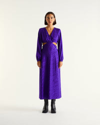 VIOLET JACQUARD / DJV / QTY : 2 / Robe Alma - Violet Jacquard