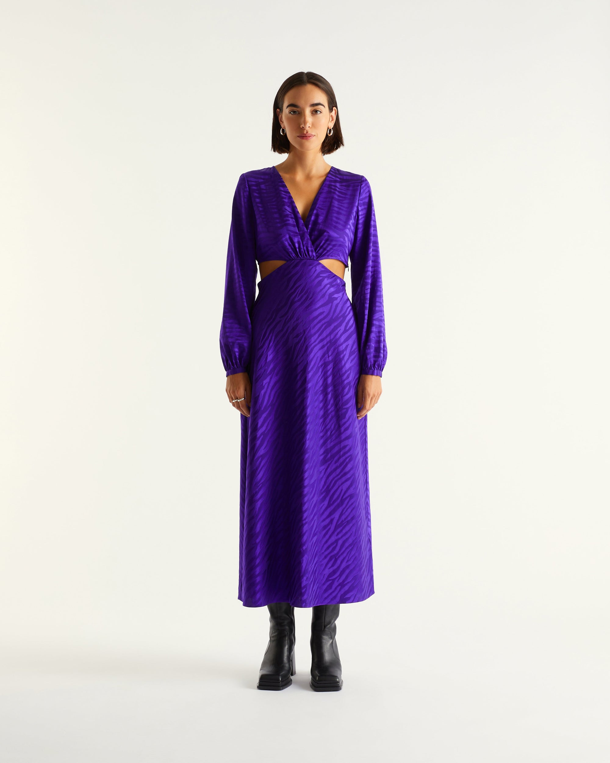VIOLET JACQUARD / DJV / QTY : 2 / Robe Alma - Violet Jacquard