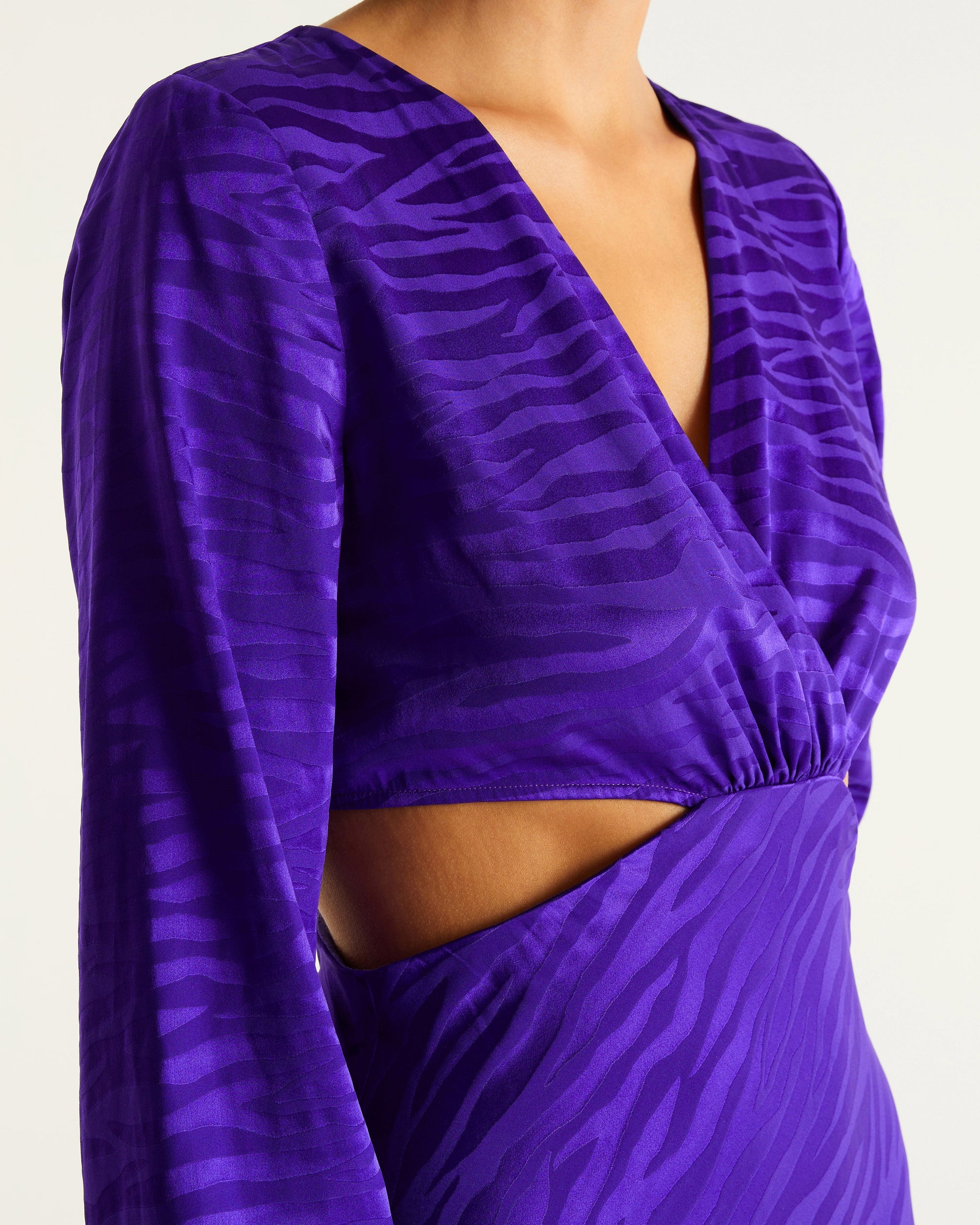 VIOLET JACQUARD / DJV / QTY : 2 / Robe Alma - Violet Jacquard