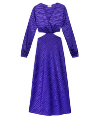 Robe longue Alma en soie - Purple Jacquard