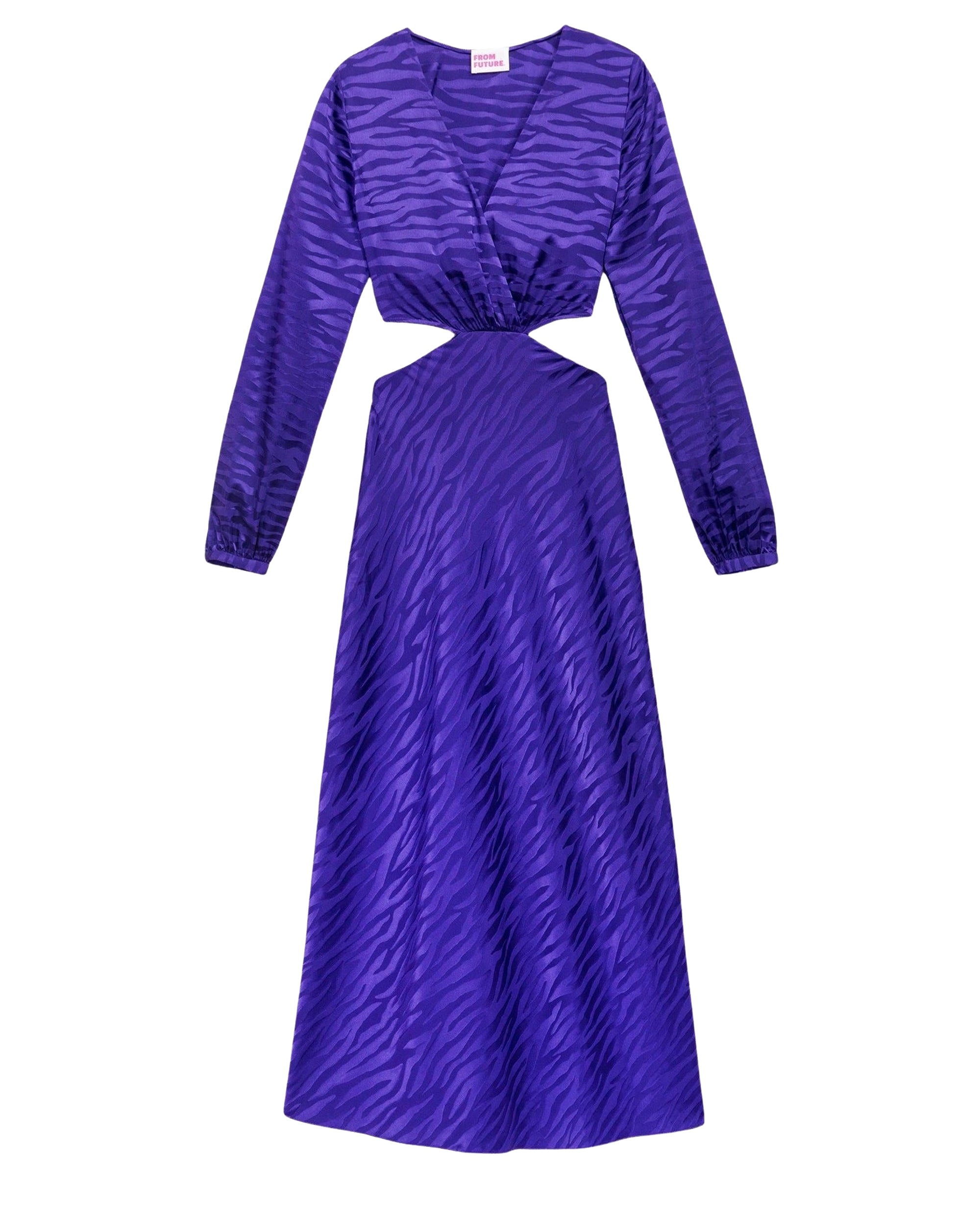 Robe longue Alma en soie - Purple Jacquard