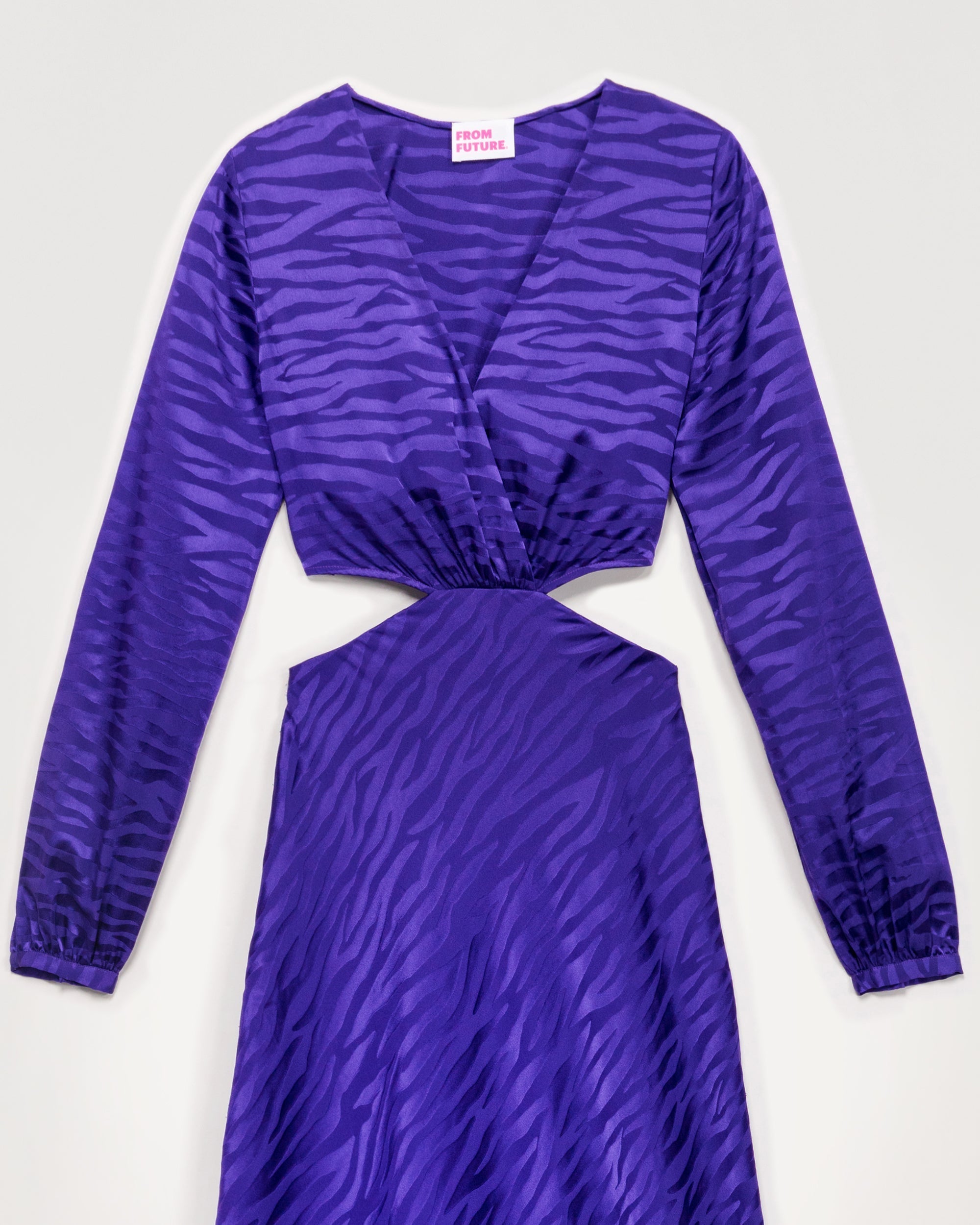 Robe longue Alma en soie - Purple Jacquard