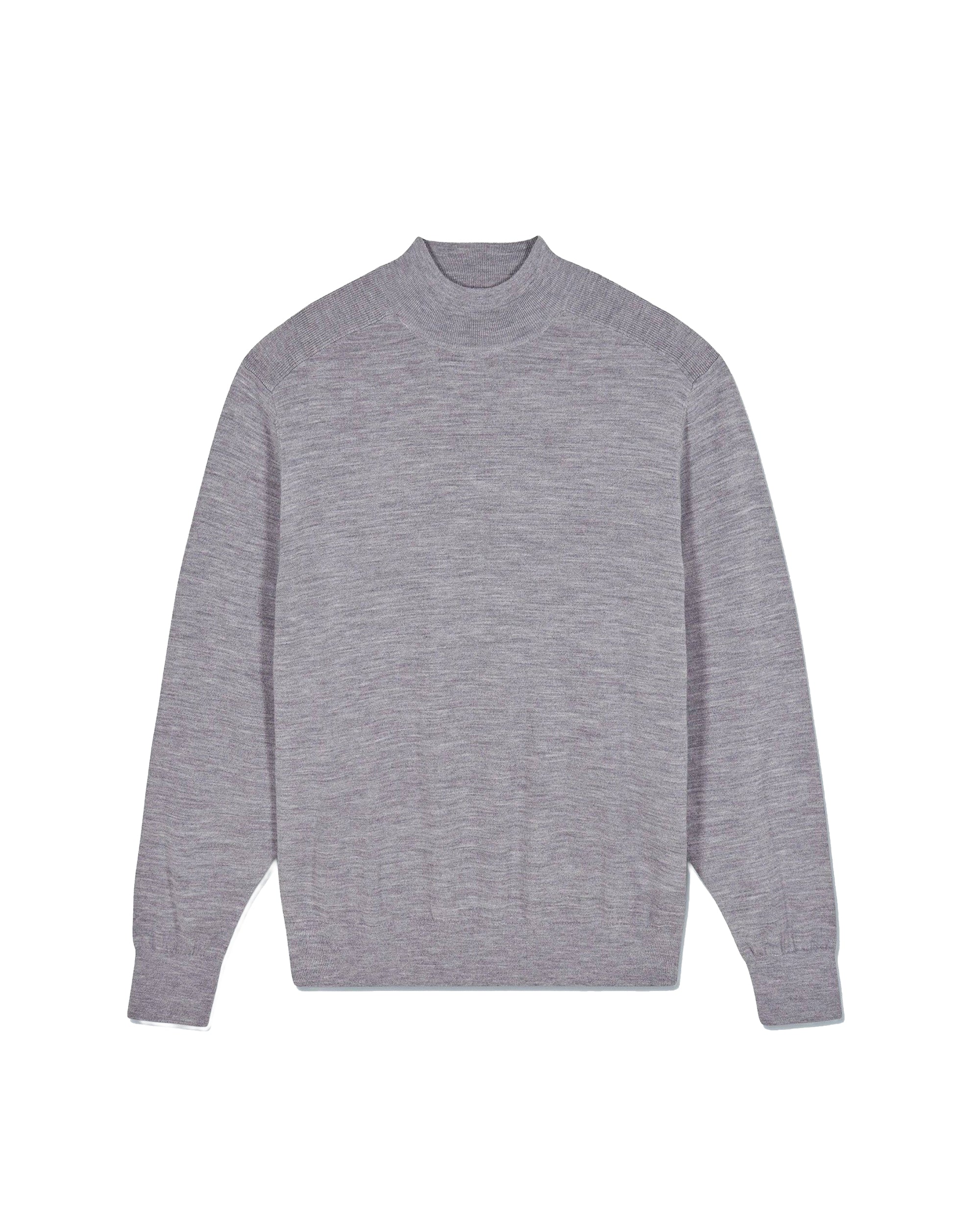 Pull col montant en laine - Gris Chiné Foncé