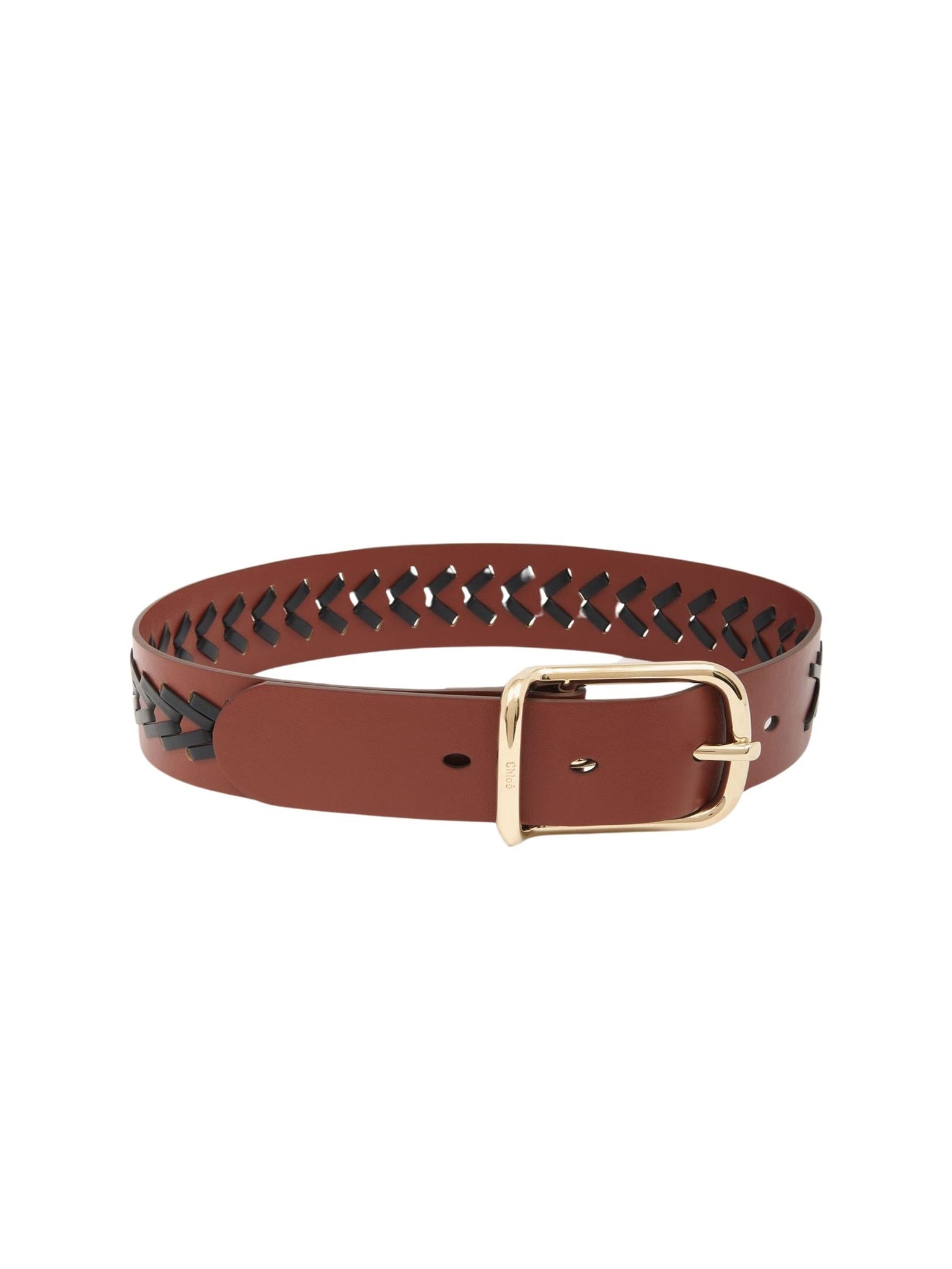Ceinture large Micah en cuir - Marron noir
