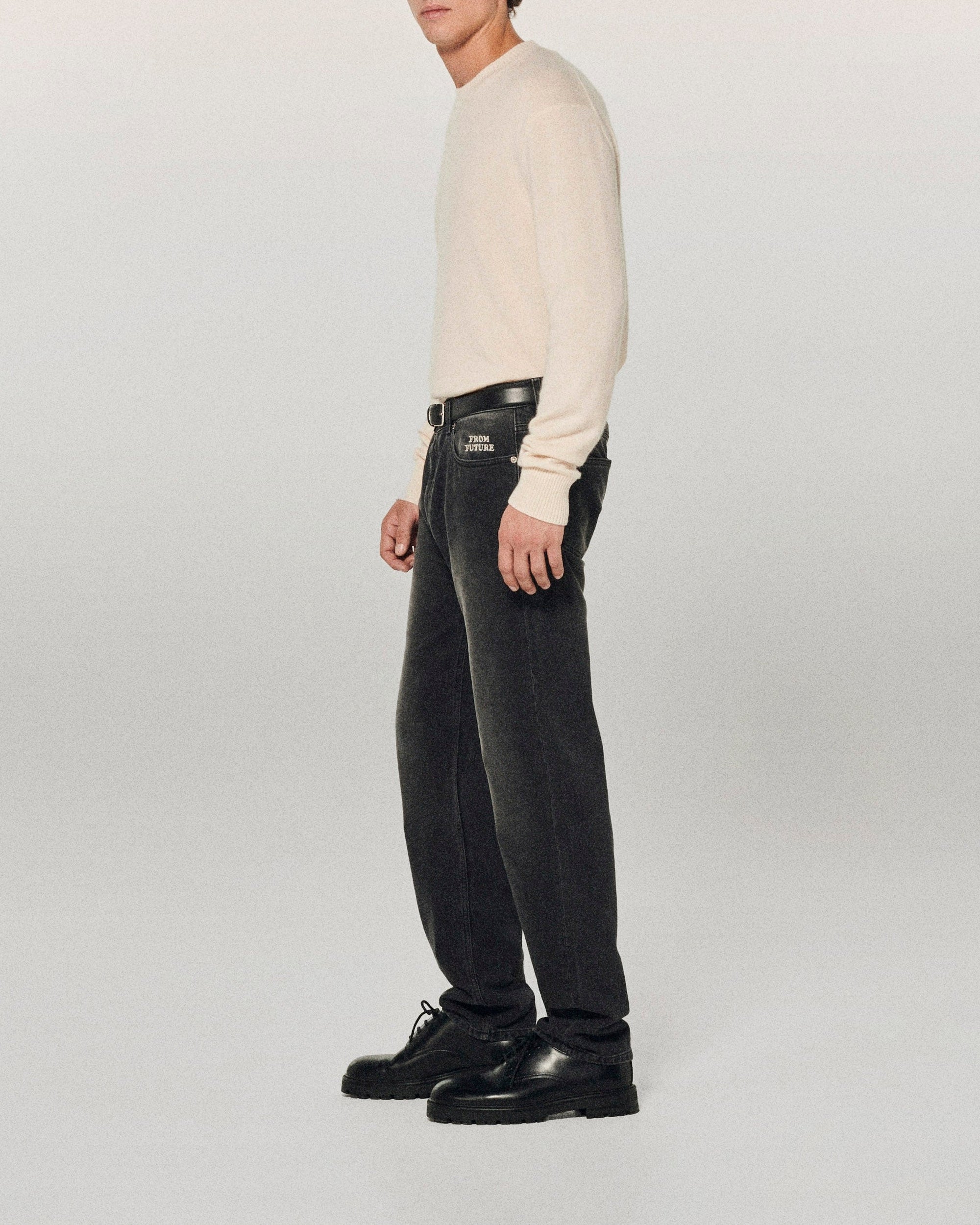Pantalon coupe droite Joey en denim - Washed Black