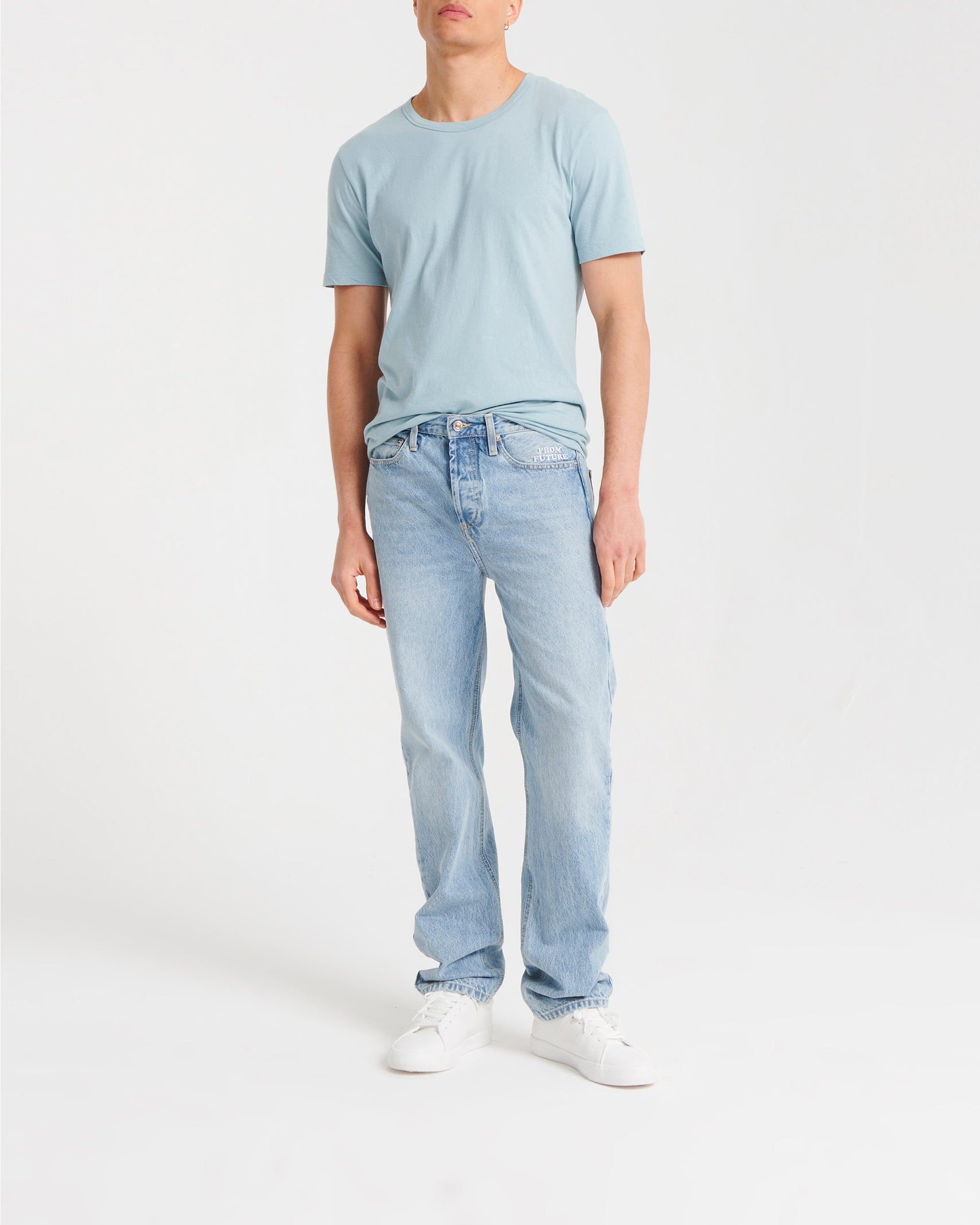 Pantalon coupe baggy Josh en denim - Light Blue