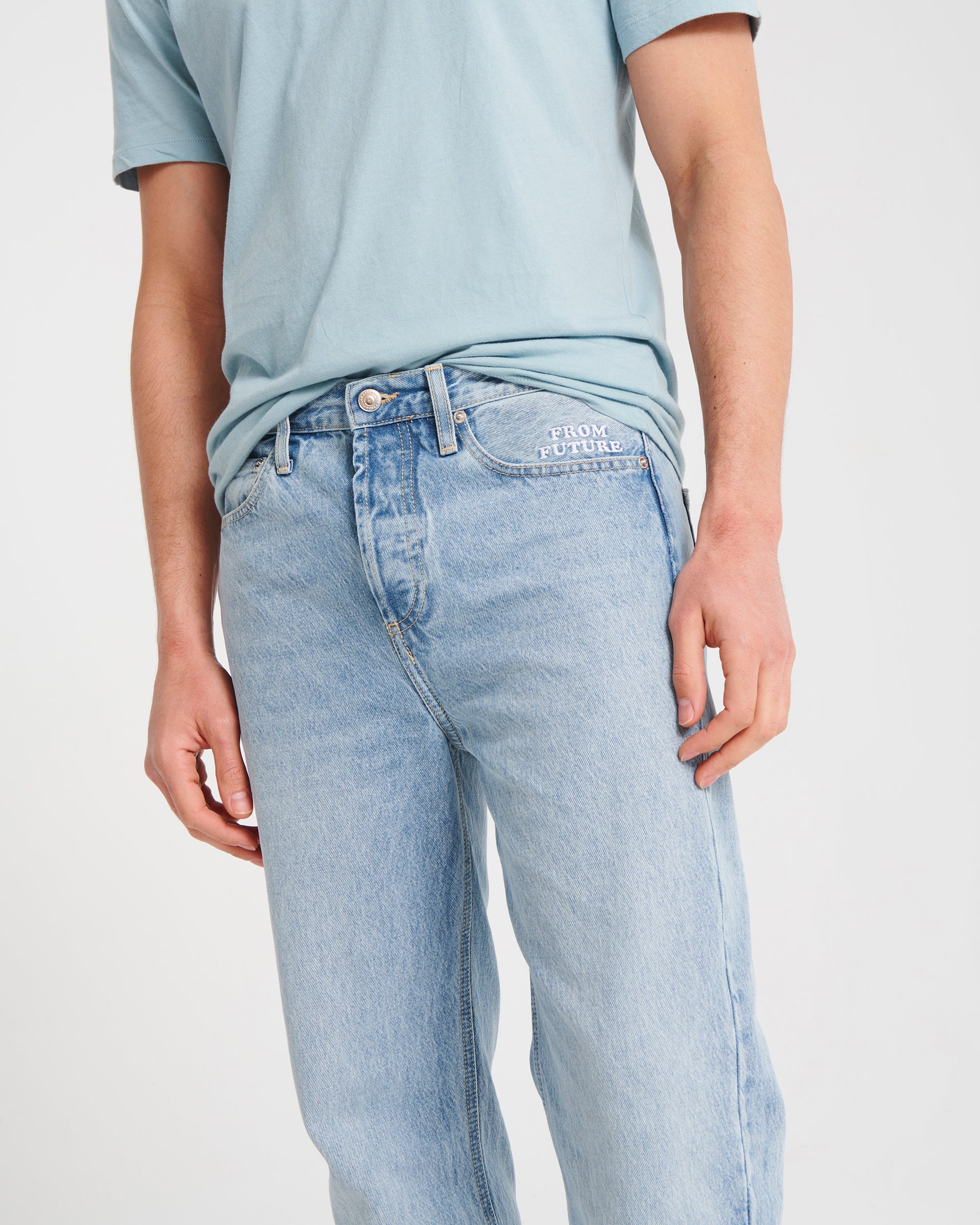 Pantalon coupe baggy Josh en denim - Light Blue