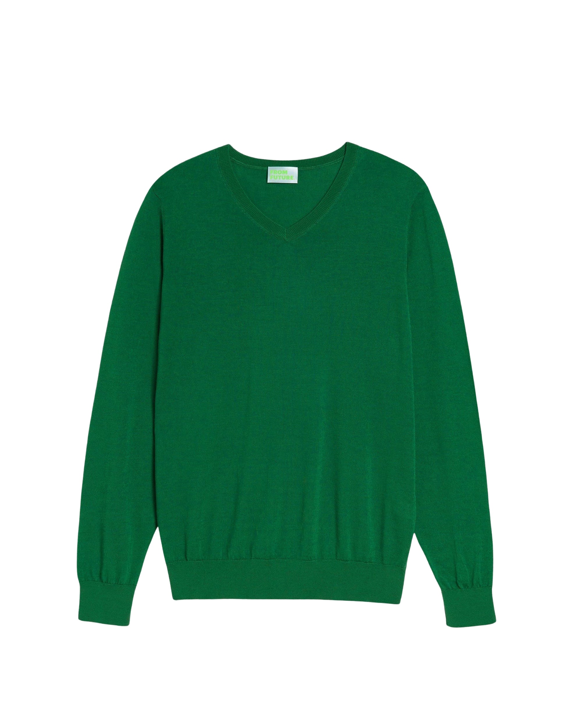 Pull à col V en cachemire - Jungle Green