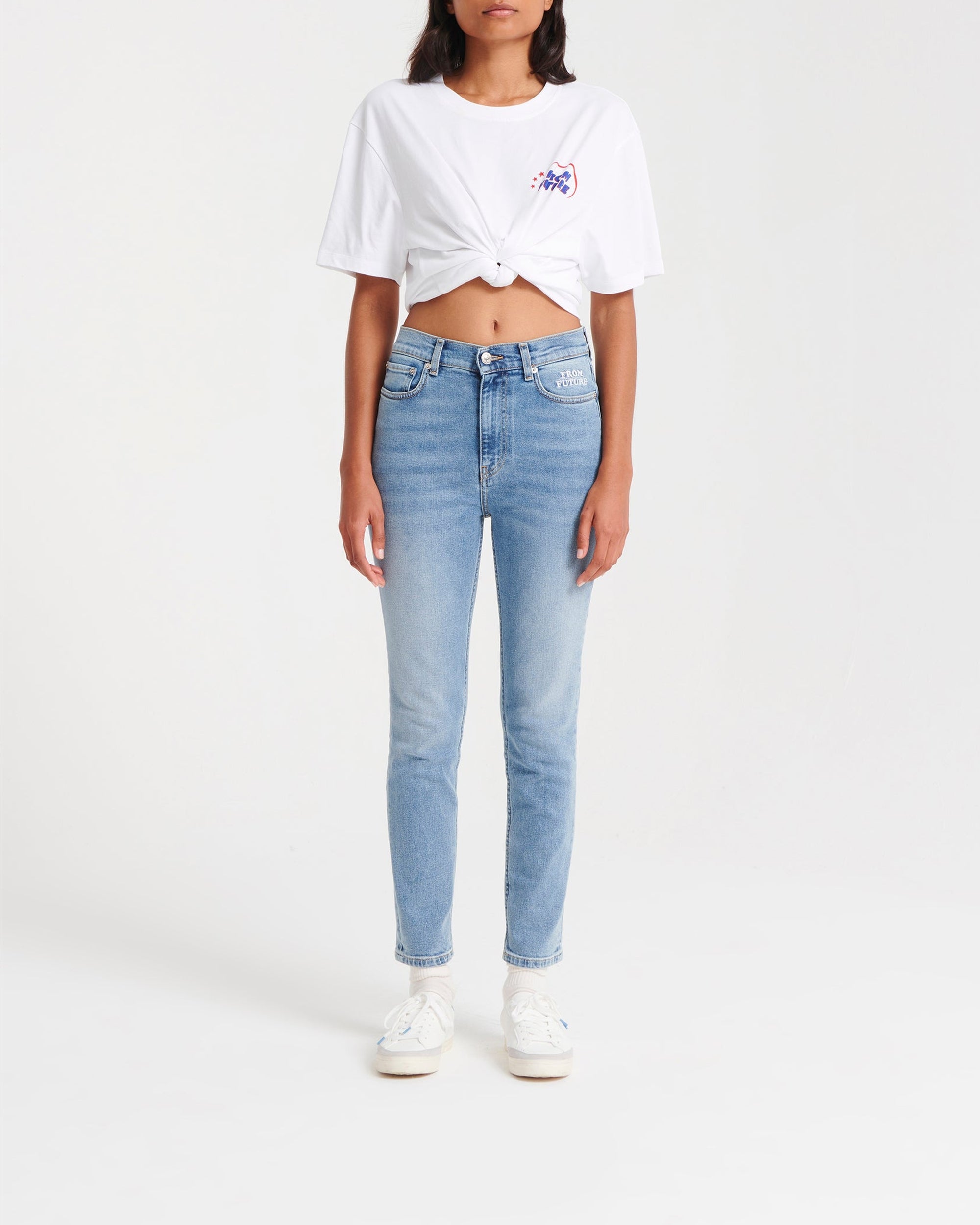 Pantalon slim fit Johnny en denim - Bleu Clair
