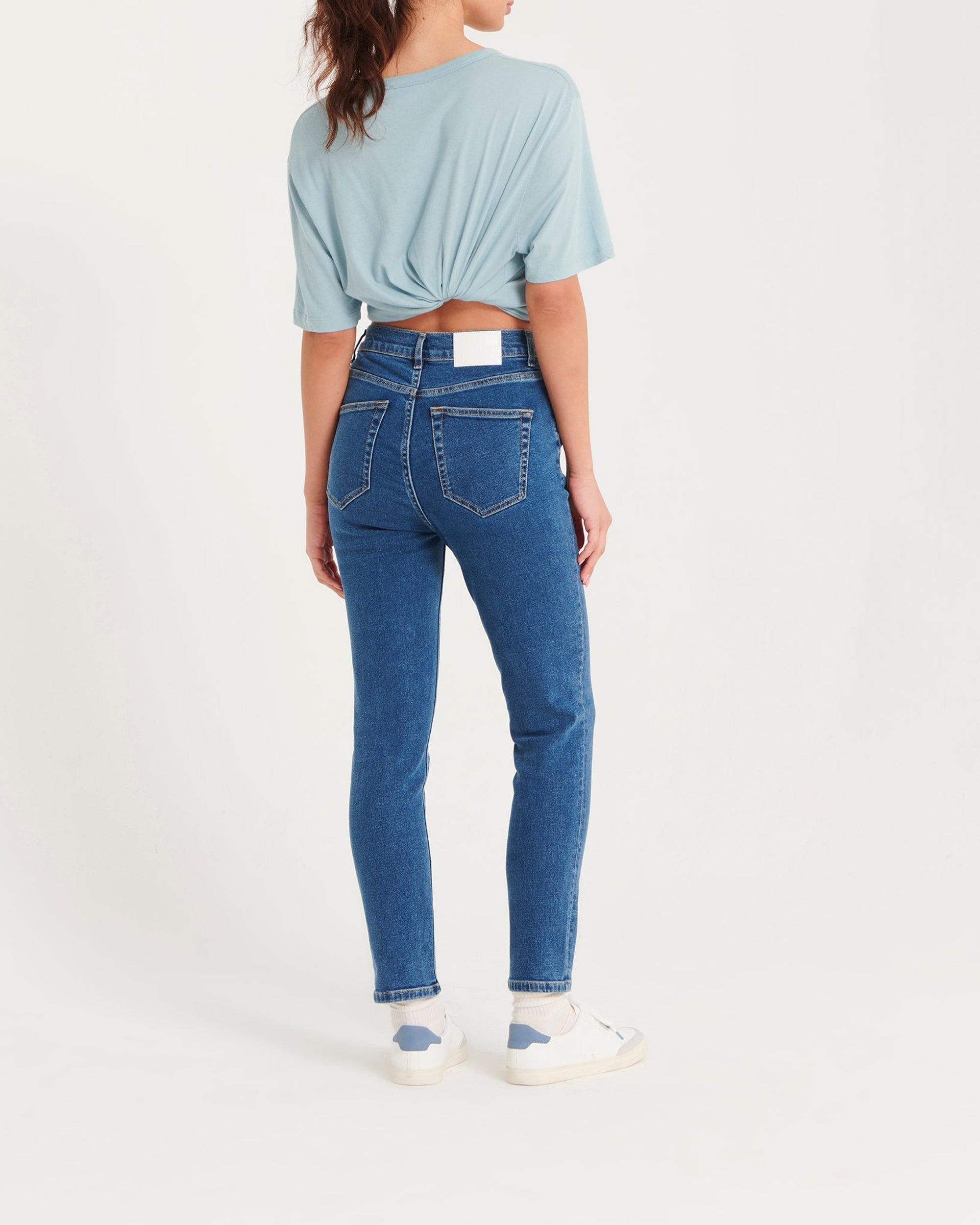 Pantalon slim fit Johnny en denim - Bleu Foncé