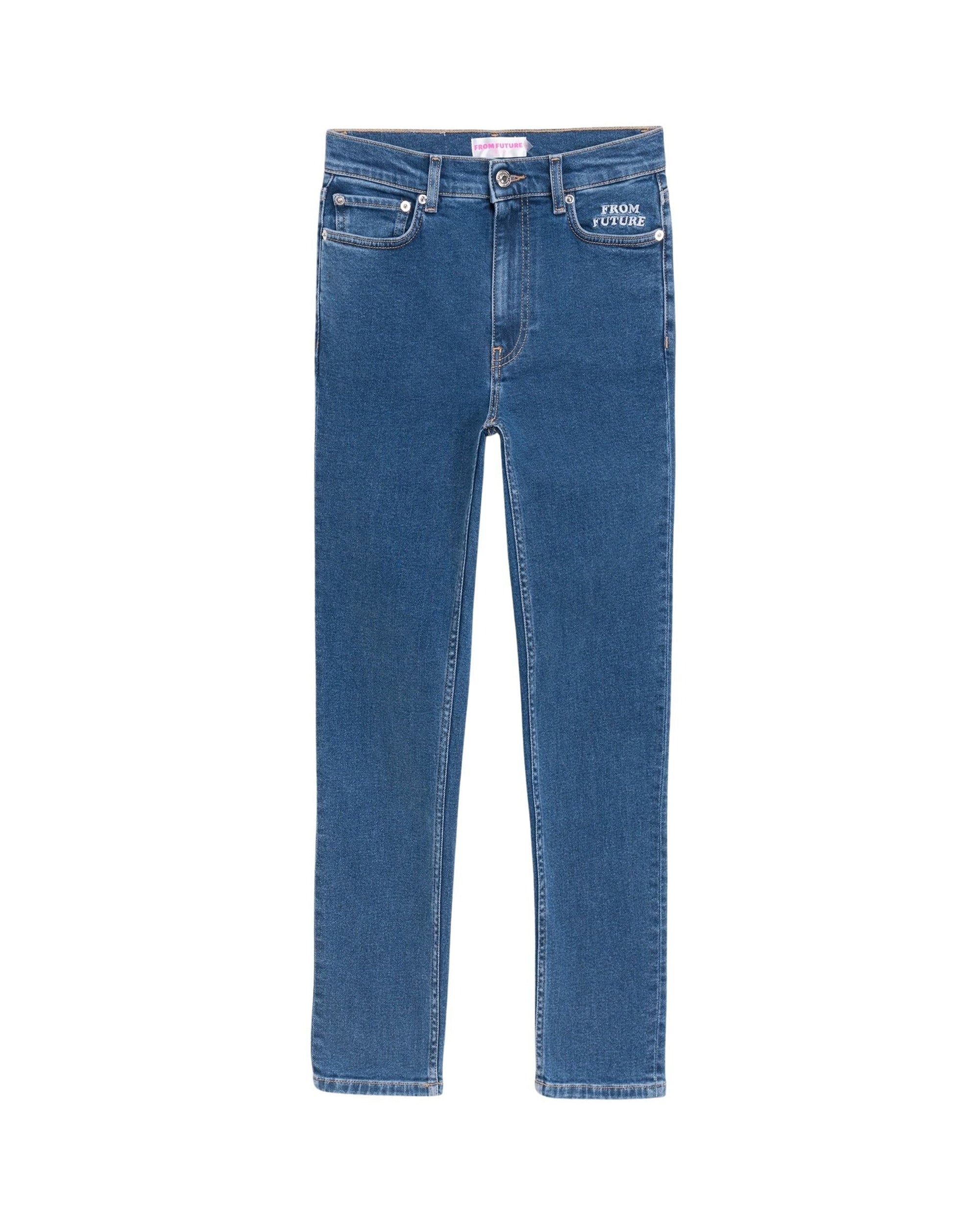Pantalon slim fit Johnny en denim - Bleu Foncé