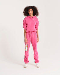 ROSE FLUO / DJV / QTY : 4 / Pantalon Jogging Broderie FROM FUTURE - Rose Fluo