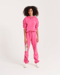 ROSE FLUO / DJV / QTY : 4 / Pantalon Jogging Broderie FROM FUTURE - Rose Fluo