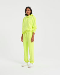 JAUNE FLUO / DJV / QTY : 2 / Pantalon Jogging Broderie FROM FUTURE - Jaune Fluo
