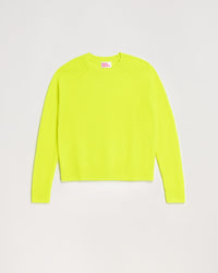 JAUNE FLUO / NEW / QTY : 1 / Col Rond Maille Perlée Court Light - Jaune Fluo