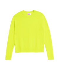 Col Rond Maille Perlée Court Light  - Jaune Fluo