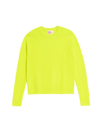 Col Rond Maille Perlée Court Light  - Jaune Fluo