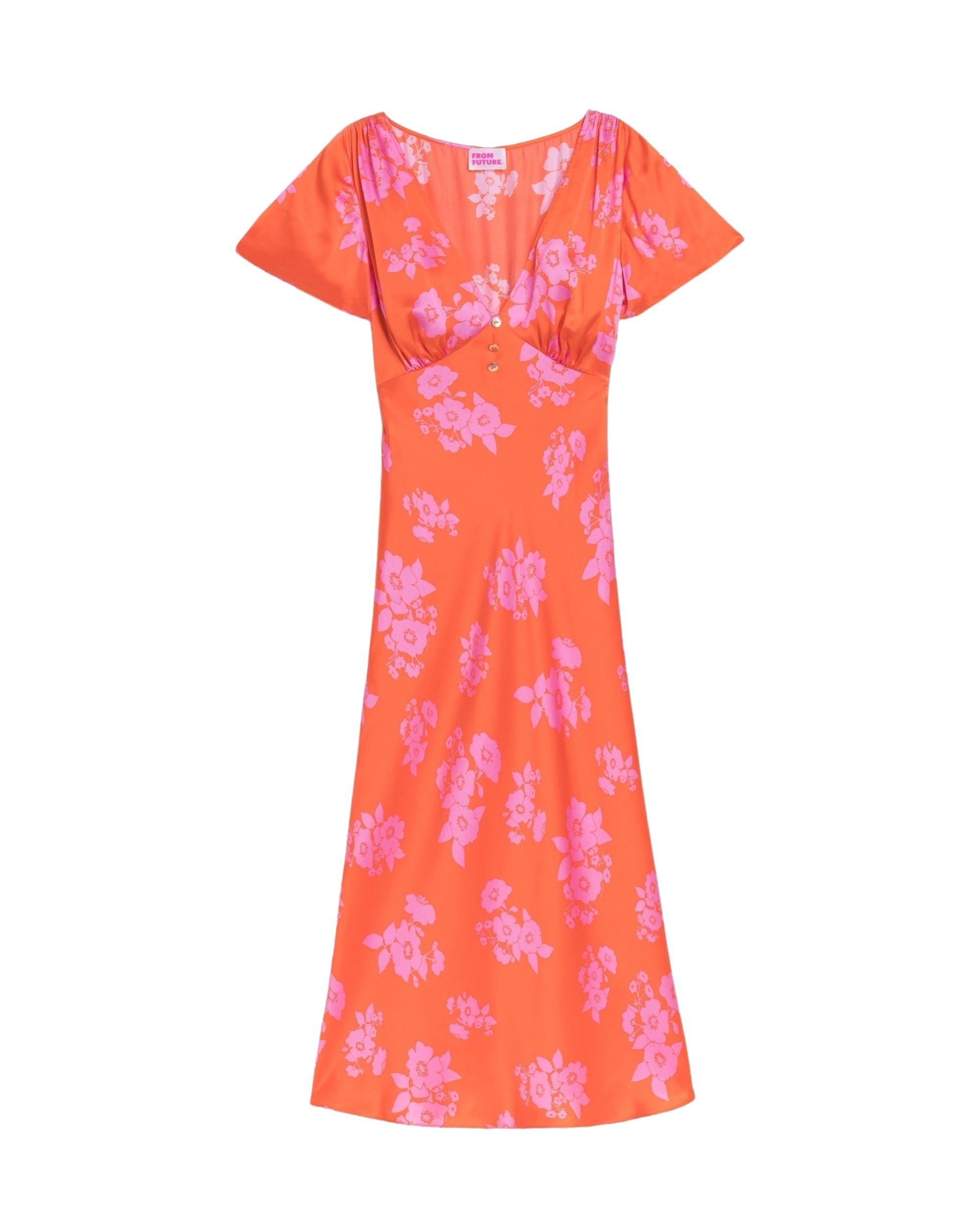 GRANDS BOUQUETS ORANGE / DJV / QTY : 1 / Robe Denise - Grands Bouquets Orange