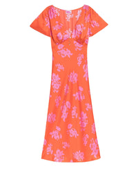 Robe longue Denise en soie - Big Bouquet