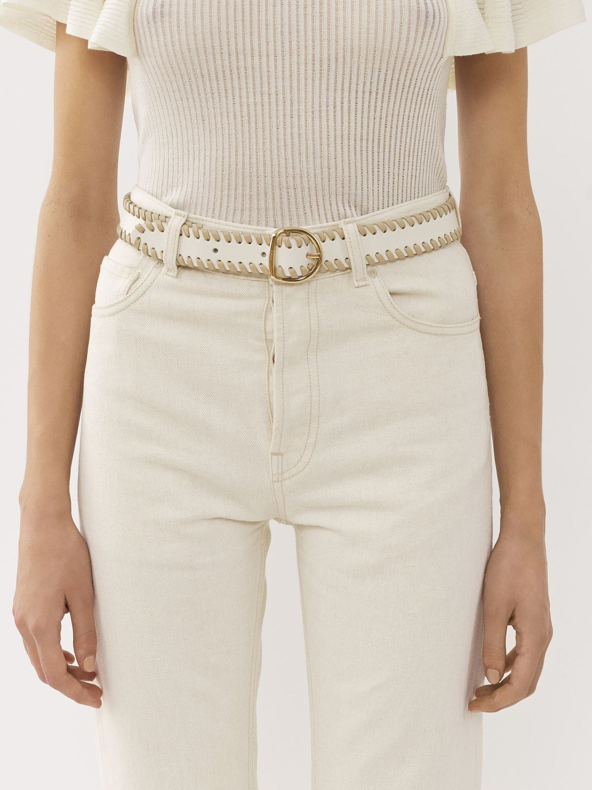 White & Beige BELT - White & Beige
