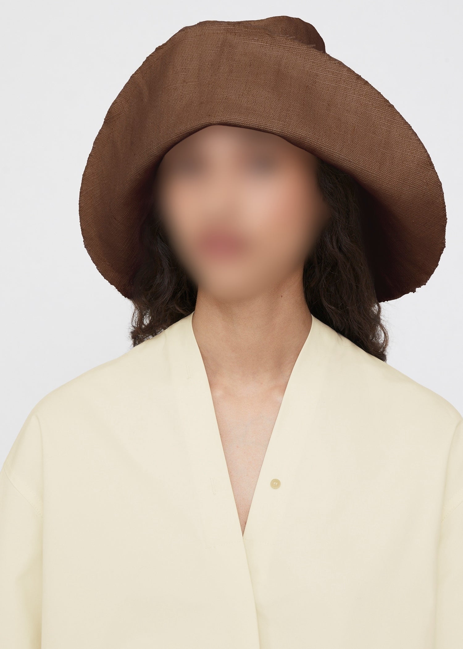 Chapeau de chanvre à bords bruts - Brown