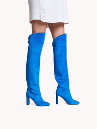 27qty NEW / Cuissardes Marylin 90 en cuir suédé - Blue