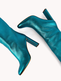 5qty NEW / Bottes Adriana 90 en cuir Nappa métallisé - Blue