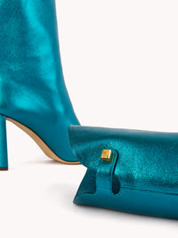 5qty NEW / Bottes Adriana 90 en cuir Nappa métallisé - Blue