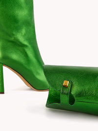 8qty NEW / Bottes Adriana 90 en cuir Nappa métallisé - Green