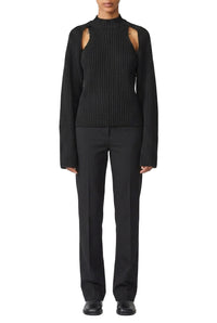 Cyber unisex long-sleeved wool jumper - Black