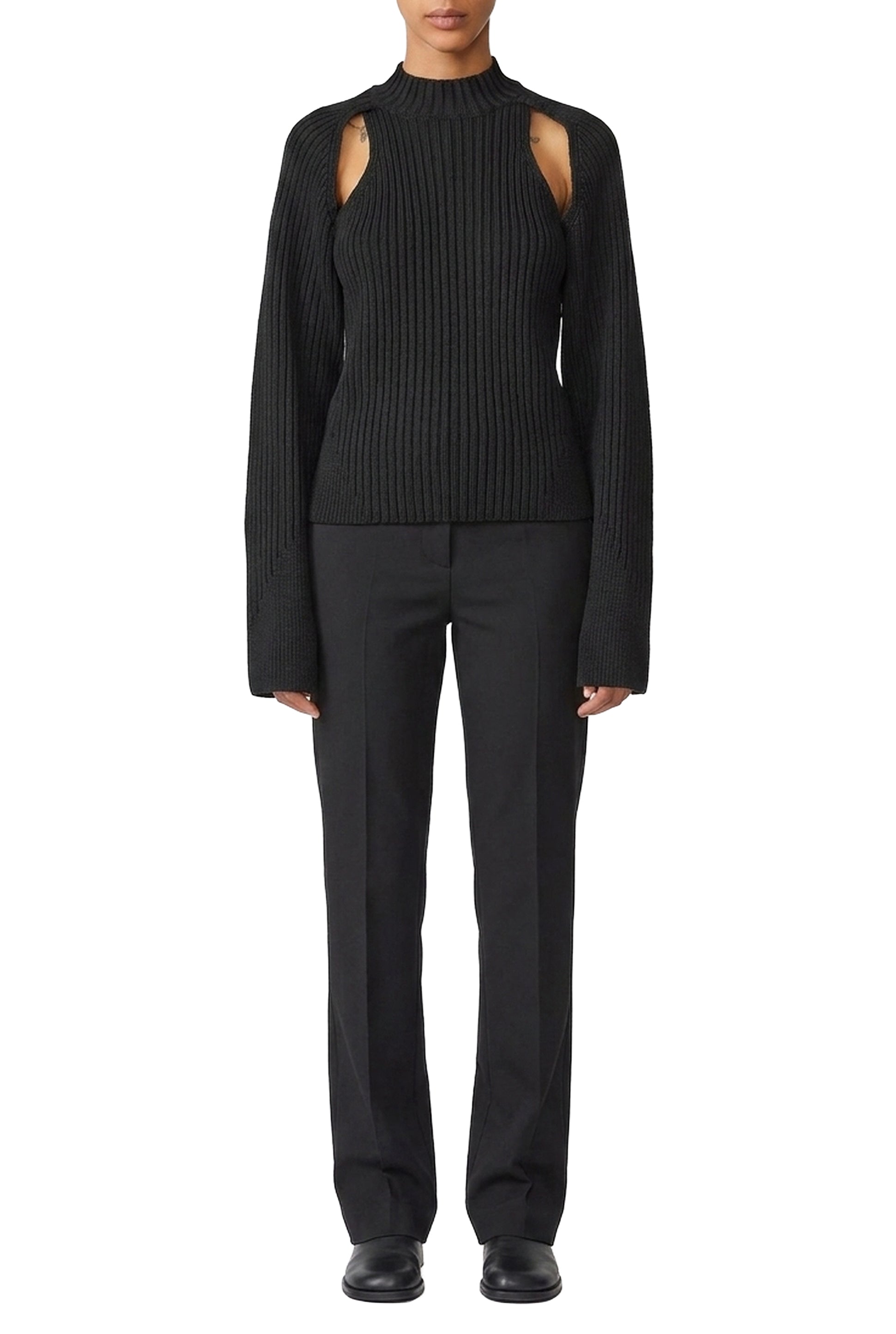 Cyber unisex long-sleeved wool jumper - Black