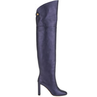 4qty NEW / Cuissardes Marylin 90 en cuir Nappa métallisé - Blue