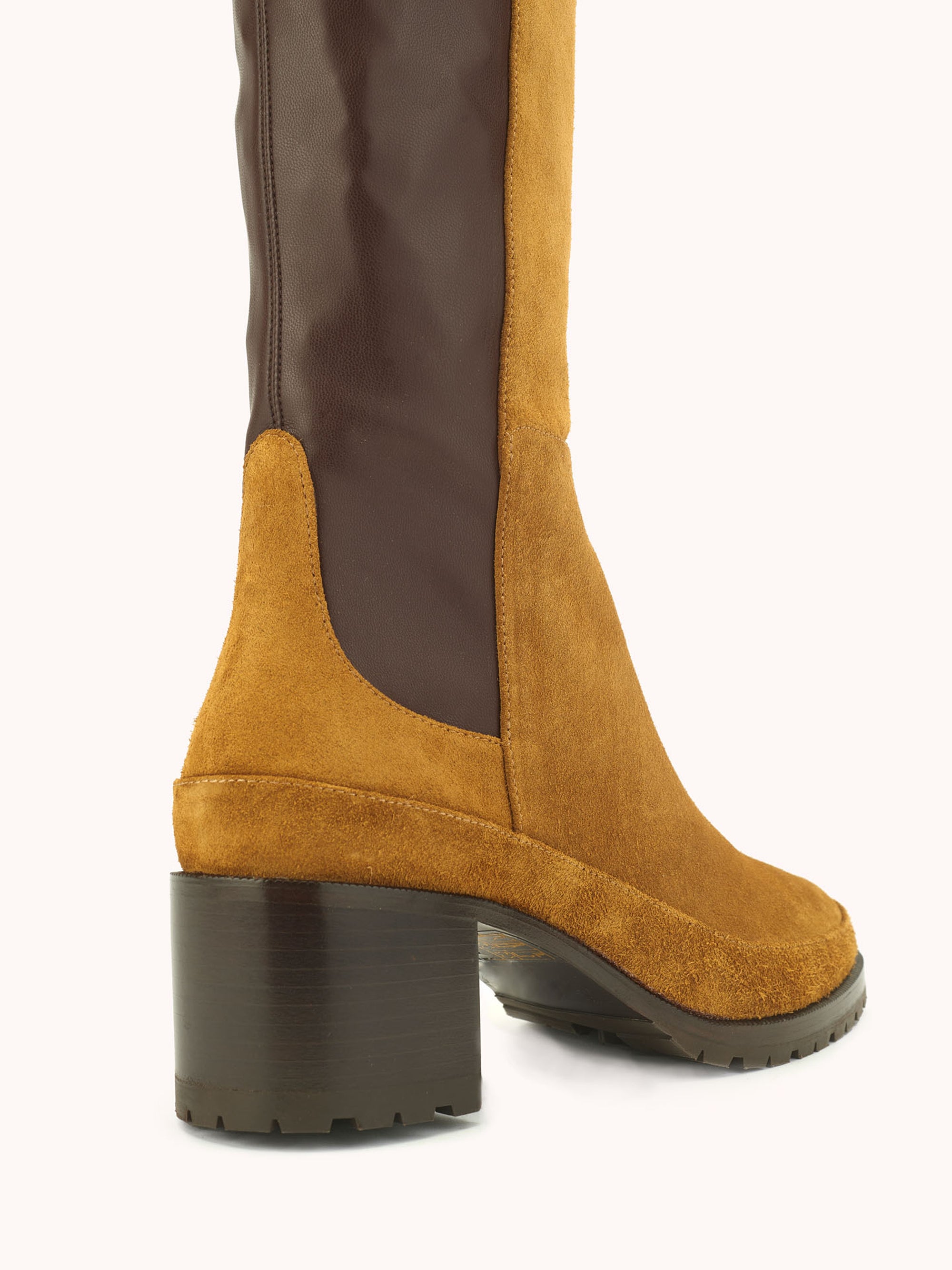 11qty NEW / Cuissardes Emily 50 en cuir suédé - Camel