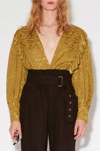 Blouse Heart en jacquard - Olive