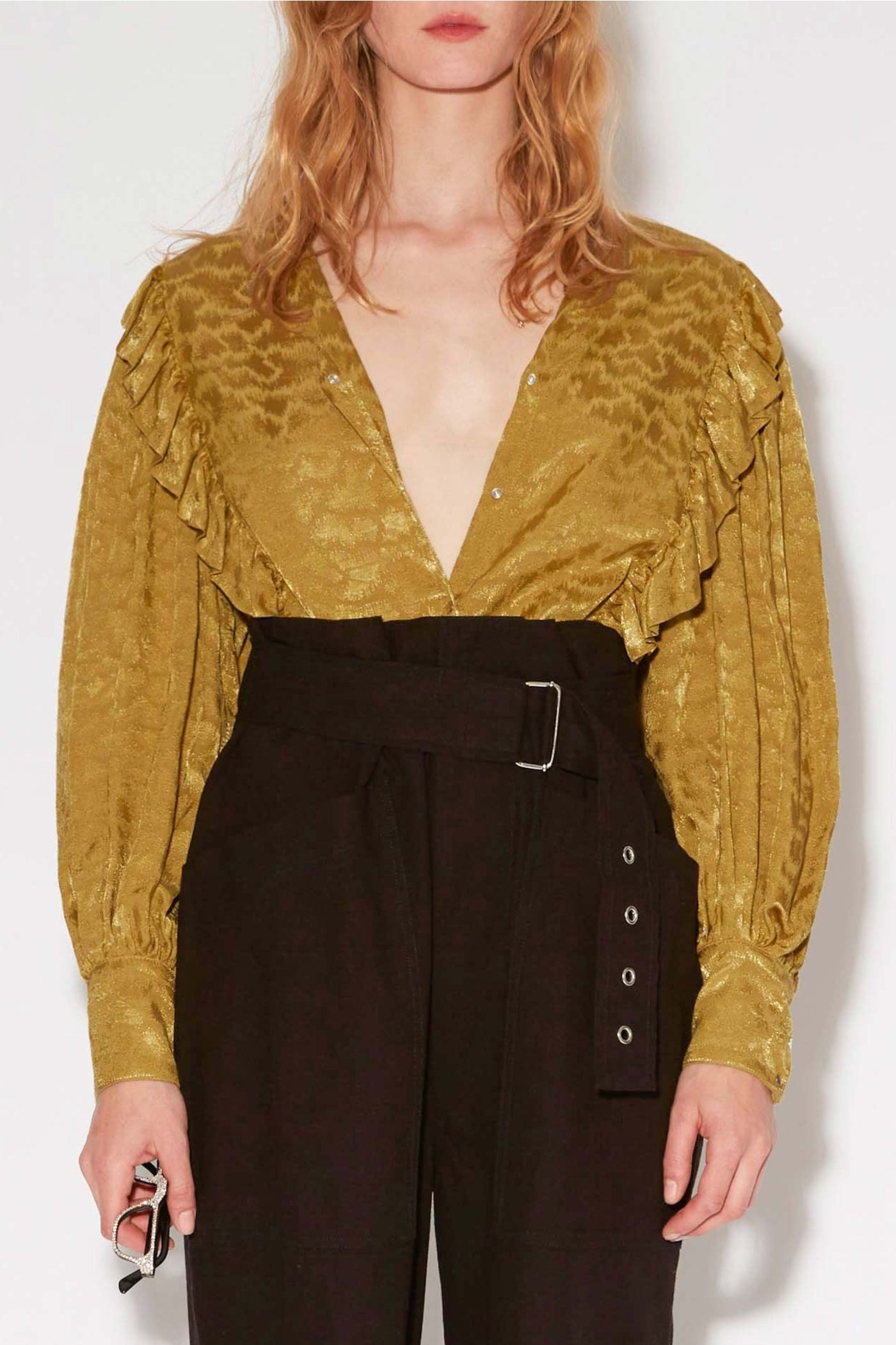 Blouse Heart en jacquard - Olive