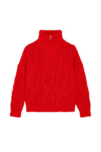 Larry Braided Wool Sweater - Red