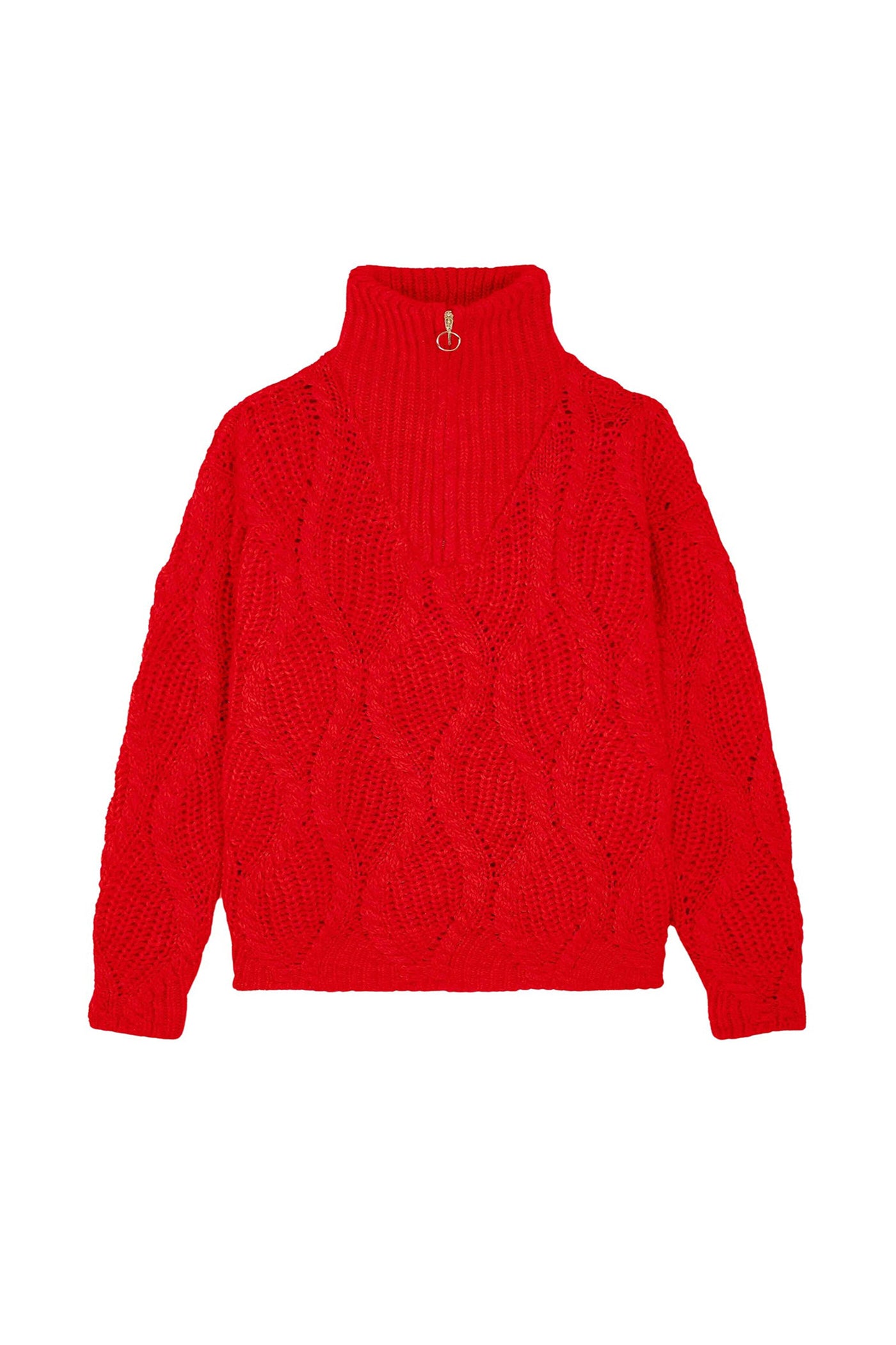Larry Braided Wool Sweater - Red