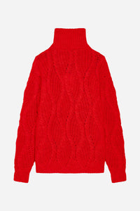 Larry Braided Wool Sweater - Red