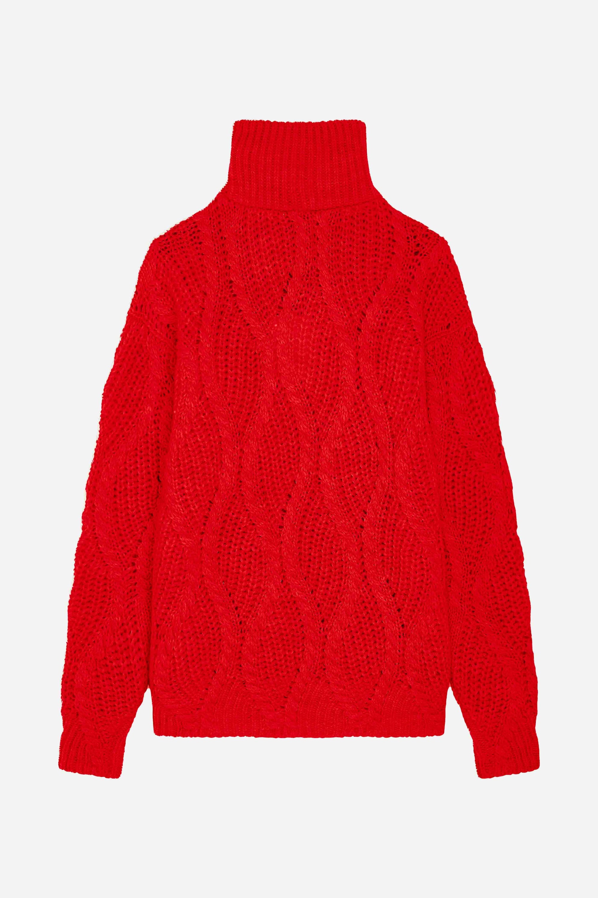 Larry Braided Wool Sweater - Red