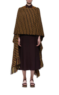 Black & Brown & Citrine & Burgandy / Écharpe Gasly en cachemire - Black & Brown & Citrine & Burgandy