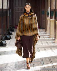 Black & Brown & Citrine & Burgandy / Écharpe Gasly en cachemire - Black & Brown & Citrine & Burgandy