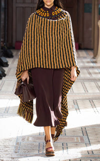 Black & Brown & Citrine & Burgandy / Écharpe Gasly en cachemire - Black & Brown & Citrine & Burgandy